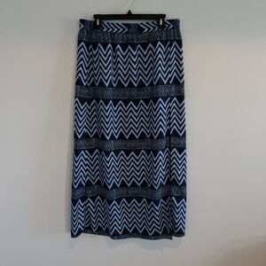 Michael Kors Blue Chevron Maxi Skirt